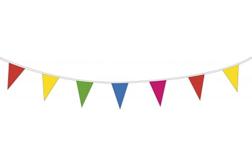 Vlaggenlijn 10 meter assorti kleuren