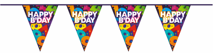 Vlaggenlijn cijfers 10 meter - happy birthday