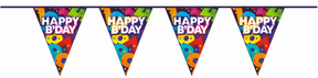 Vlaggenlijn cijfers 10 meter - happy birthday