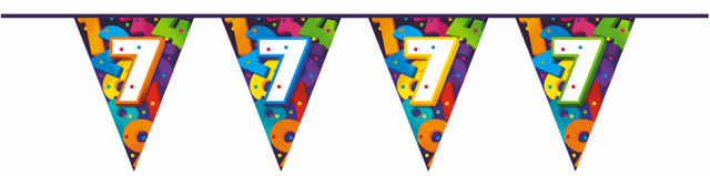 Vlaggenlijn cijfers 10 meter - 7 jaar
