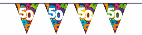Vlaggenlijn cijfers 10 meter - 50 jaar