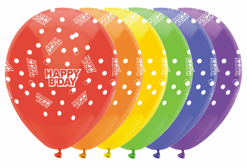 Ballonnen cijfers 6 stuks - happy birthday