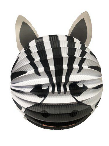 Lampion bol 20cm - zebra