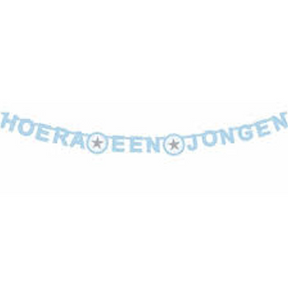 Letterguirlande hoera een jongen