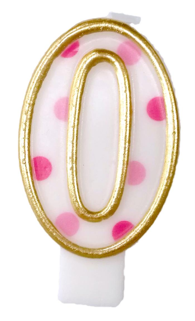 Nummerkaars 0 roze