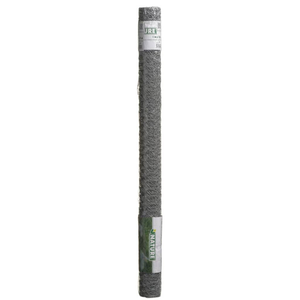 Nature nature gaas zeshoekig 1x10 m 25 mm gegalvaniseerd staal