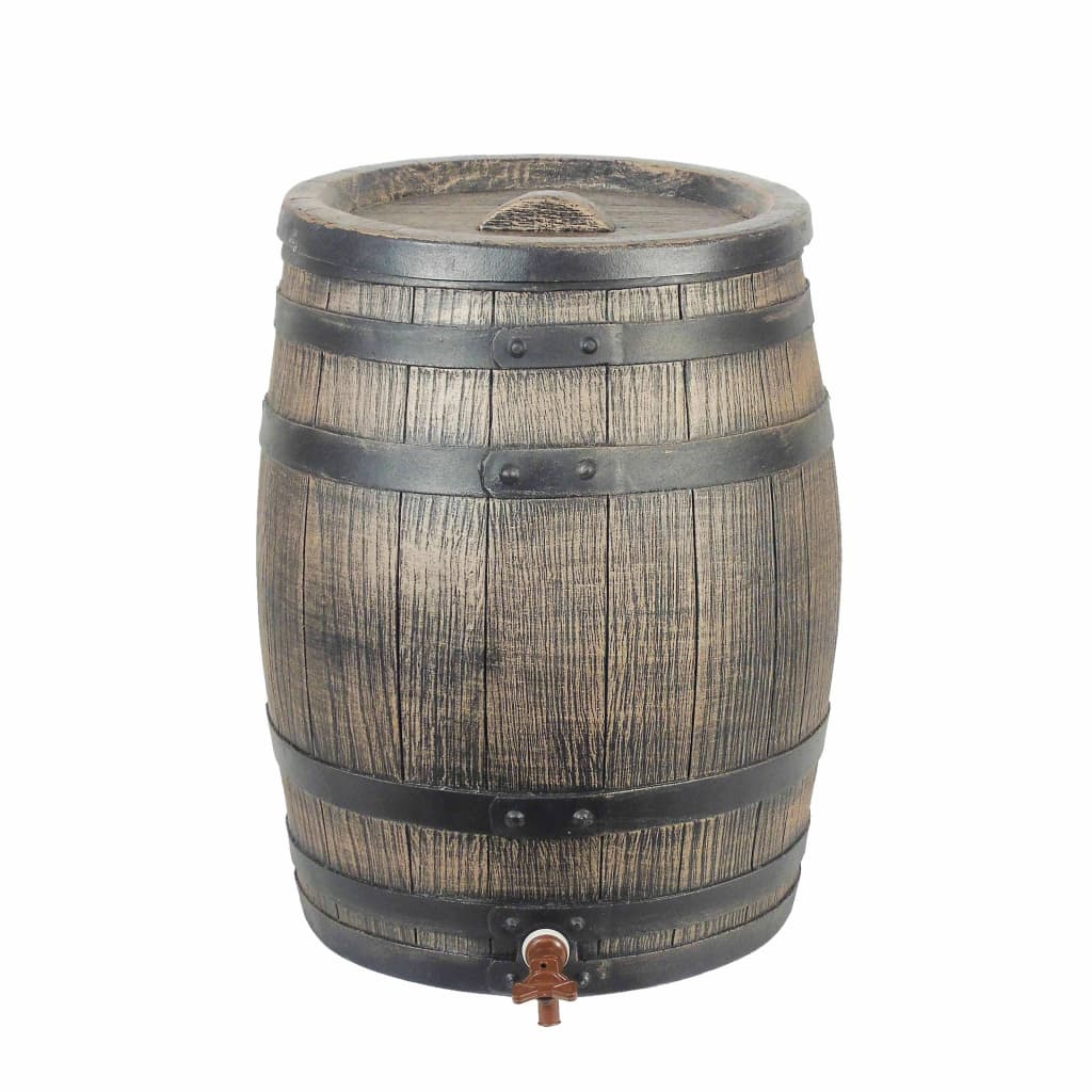 Nature Nature Rain barrel with wood look 50 L 38x49.5 cm Brown