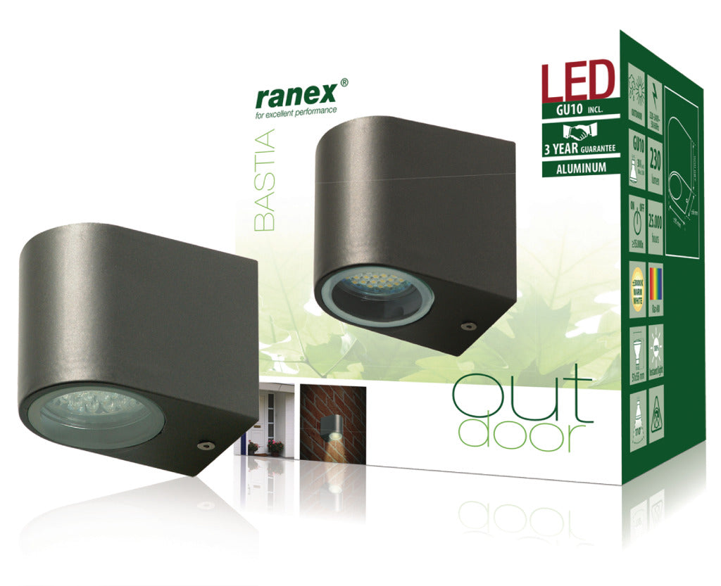 Ranex ranex ra-5000332 led buitenwandlamp van roestvrijstaal