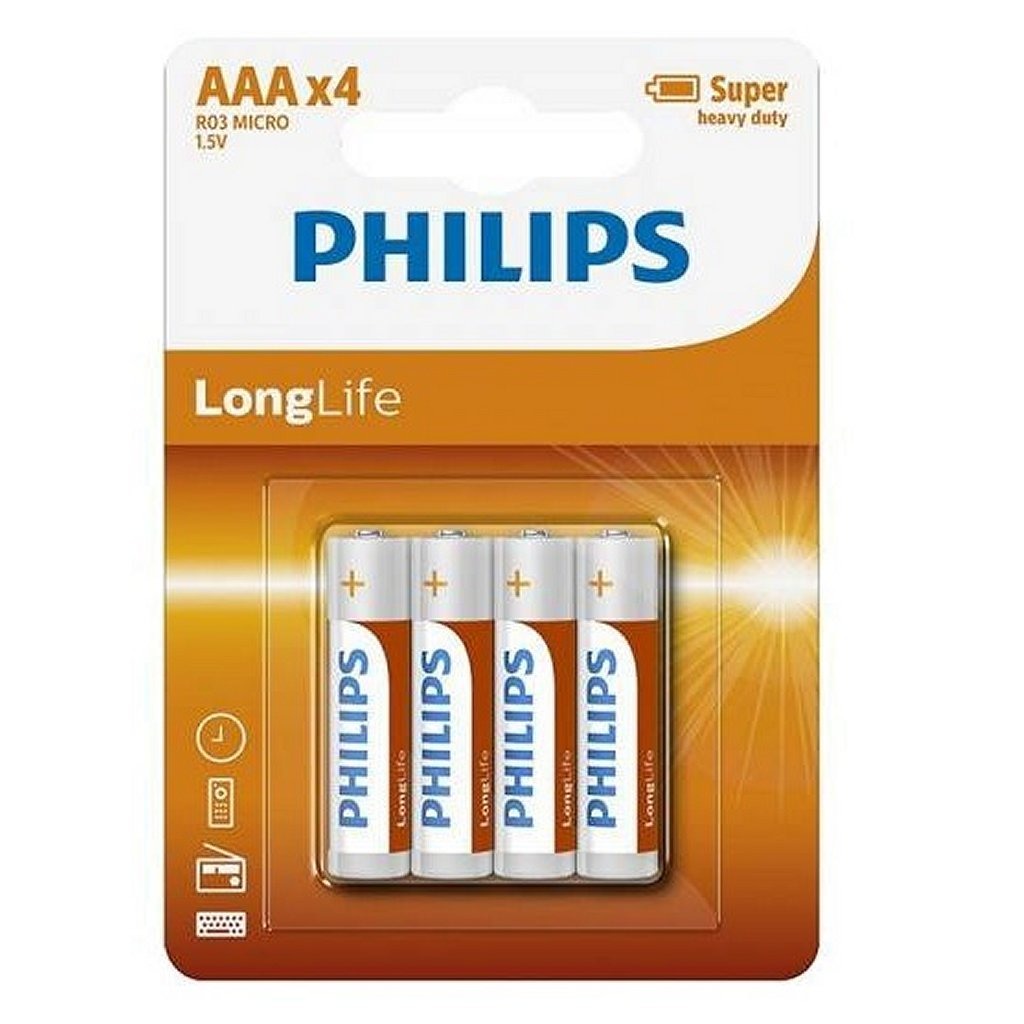 Philips R03 Longlife AAA Bateria 4 sztuki