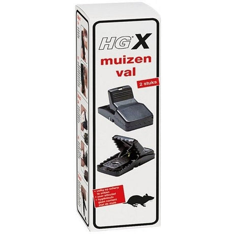 Hg (hagesan) hgx muizenval - 2 stuks - hygiënisch en veilig - effectief bestrijdingsmiddel tegen muizen