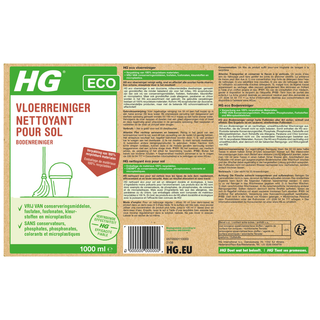 Hg hg eco vloerreiniger 1l