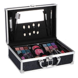 Casuelle aluminium make-up koffer donkerblauw glitter