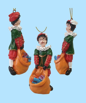 Polystone roetveeg piet met zak cadeaus. | 2 stuks