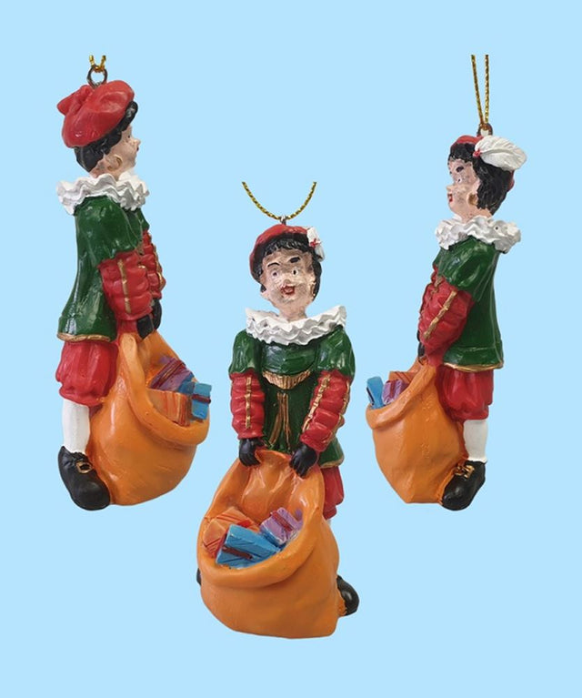 Polystone roetveeg piet met zak cadeaus. | 2 stuks