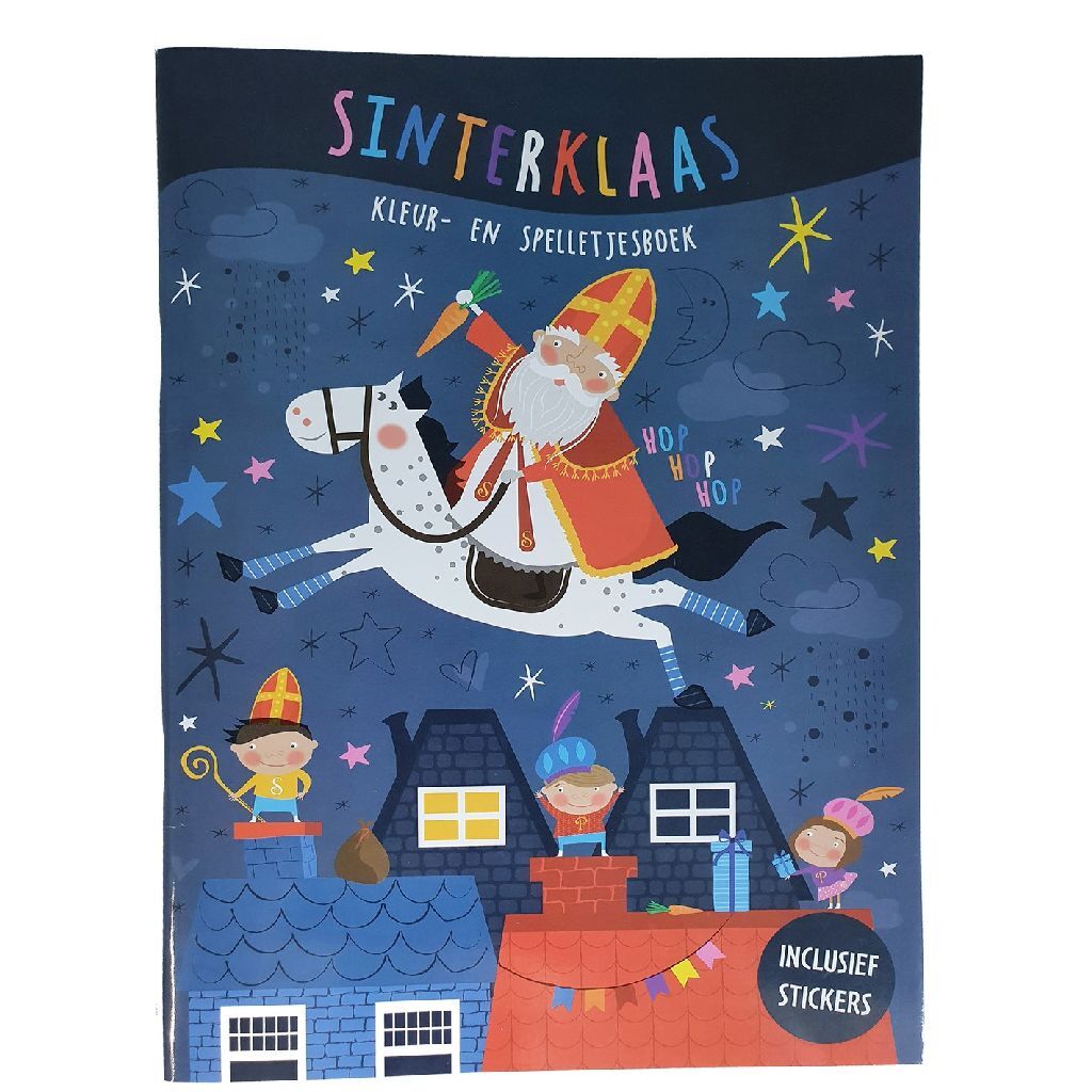 Grundlegende Sinterklaas -Farb- und Spielbuch + Aufkleber