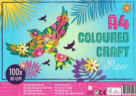 A4 gekleurd knu (100 x 80 gsm) bloemen. | 6 stuks
