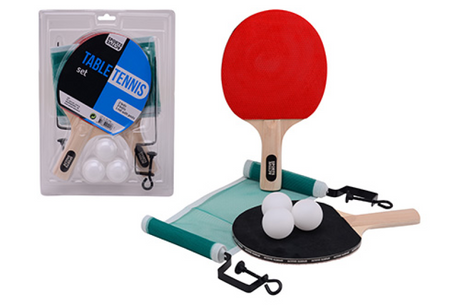 Johntoy sports active tafeltennisset met 3 ballen en 1 net