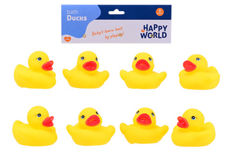 Johntoy happy world badeendjes 8 stuks zak