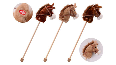 Johntoy stokpaard met geluid, 3 kleuren assorti. | 3 stuks