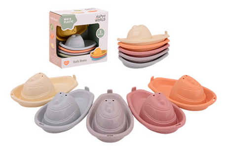 Johntoy happy world bio plastic bad bootjes in doos, 5 stuks