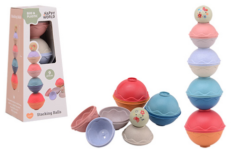 Johntoy happy world bio plastic stapel ballen in doos