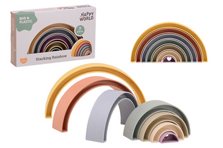 Johntoy happy world bio plastic stapel regenboog