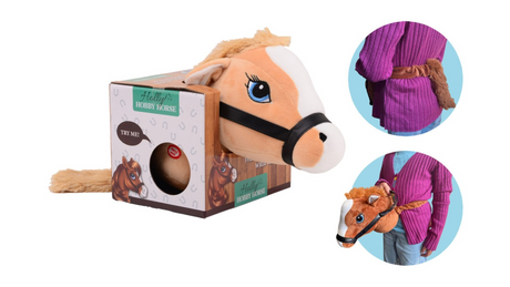 Johntoy holly horse paardenhoofd lichtbruin met elastiek