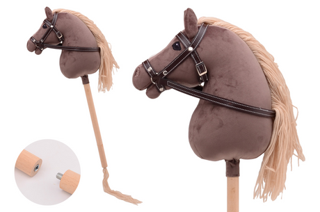 Johntoy holly horse - hobby paard deluxe korte stok + - 80cm - bruin