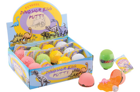 Johntoy fossil dinosaur egg putty met licht 4 assorti