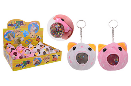 Johntoy squishy zachte dieren sleutelhanger 2 assorti