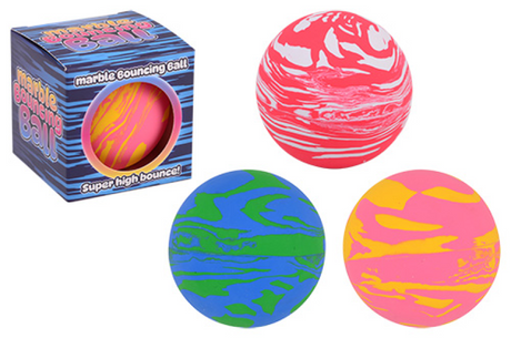 Johntoy marmer stuiter bal hol in doos 6cm - 3 assorti