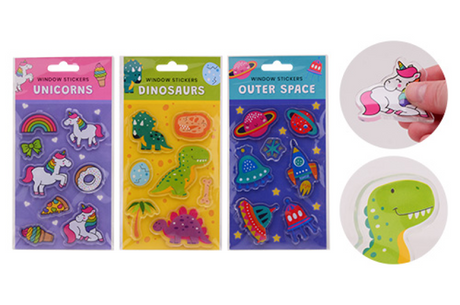 Johntoy raamstickers herbruikbaar - 3 assorti