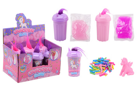 Johntoy eenhoorn slijm set in container met eenhoorn haar display