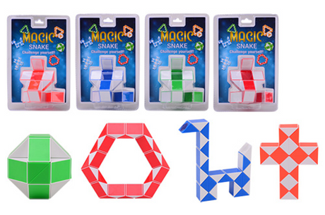 Johntoy magische slang in blister 4 assorti
