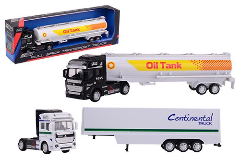 Johntoy super cars 1:50 pull-back tankwagen en oplegger