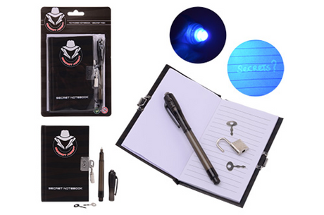 Johntoy secret agent notitieblok met pen