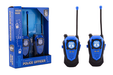 Johntoy politie walkie talkie bereik + - 80 mtr.