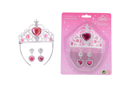 Johntoy princess secret kroon en oorbellen op kaart