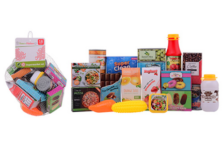 Johntoy home and kitchen supermarkt accessoires speelgoedeten en drinken - 18 stuks