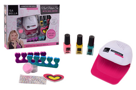 Johntoy visabella isabella nagellakset - speelgoedmake-up - met nageldroger - 33 x 25,5 x 6,5 cm