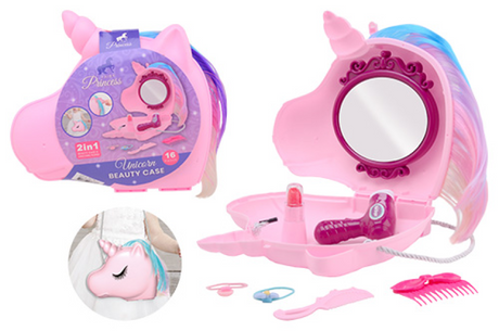 Johntoy eenhoorn beautycase met koord 27681