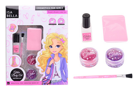 Johntoy isabella body art glitters met patronen in doos