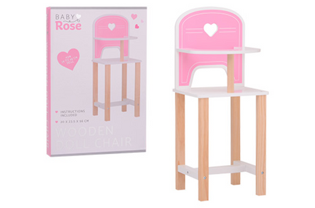 Johntoy houten poppenstoel baby rose - poppenmeubel speelgoed.