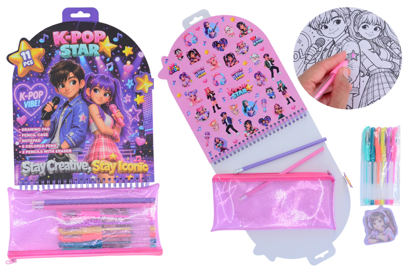 Johntoy k-pop star - crea teken set.