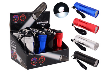 Johntoy zaklamp 9 led inclusief batterijen