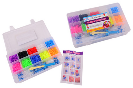 Johntoy loom knoop je eigen armband doos 3.000 ringen, rek, en naald
