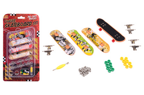 Johntoy vingerskateboard set, 4dlg.