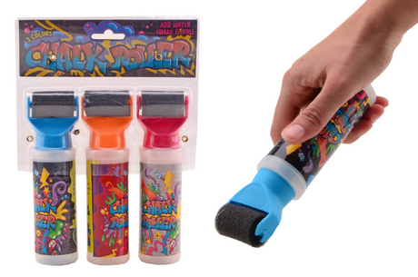 Johntoy krijt rollers op blister 3 stuks