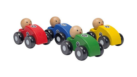 Houten auto's. 4 assortie. 3+ | 8 stuks