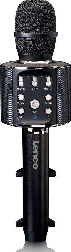 Lenco BMC-090BK Bluetooth Karaoke Mikrofon z głośnikiem i oświetleniem czarny